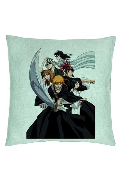 BEKZ Față de pernă cu personaje Bleach, 40x40 cm, verde mentă