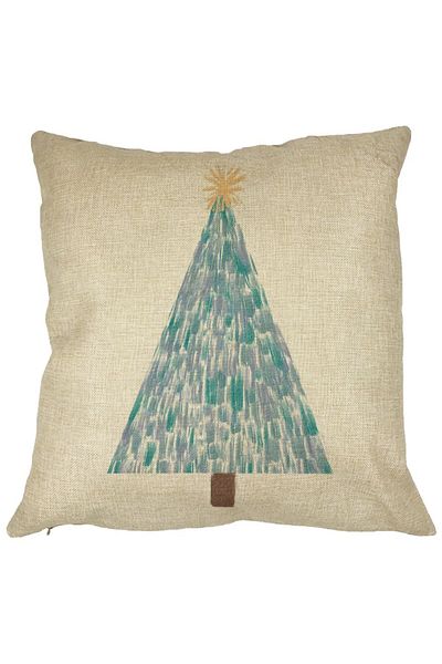 BEKZ Perna Decorativa cu tematica Craciun, Brad, 3, 40x40 cm, Husa Detasabila, Burduf