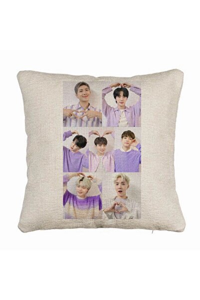 BEKZ Perna Decorativa Canapea BTS Army 9, 40×40 cm, Husa Detasabila, Burduf