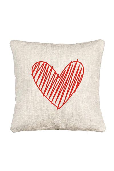 BEKZ Perna Decorativa Canapea, Model Inimioara, 40x40 cm, Cu fermoar