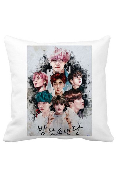 BEKZ Bts Army Pillowcase, 40x40 Cm, White, Matte