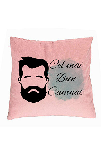 BEKZ Perna Decorativa pentru Cumnat 1, 40x40 cm, Roz, Husa Detasabila, Burduf