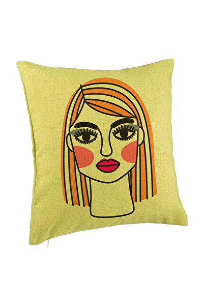 BEKZ Perna Decorativa, Model Paint, 40x40 cm, Verde, Husa Detasabila, Burduf