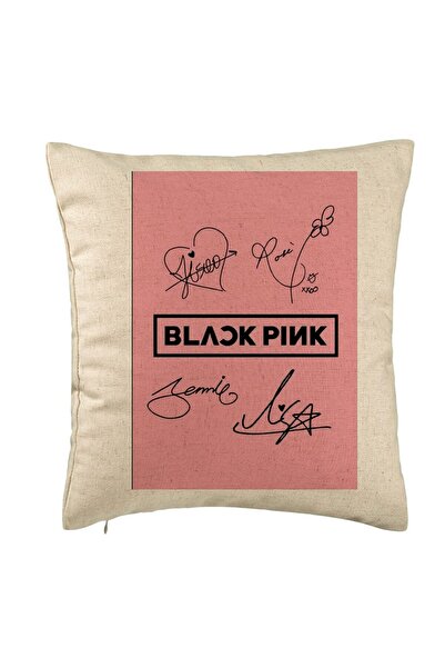 BEKZ BlackPink Decorative Pillow, Model 13, 40x40 cm, Beige, Removable Cover,...