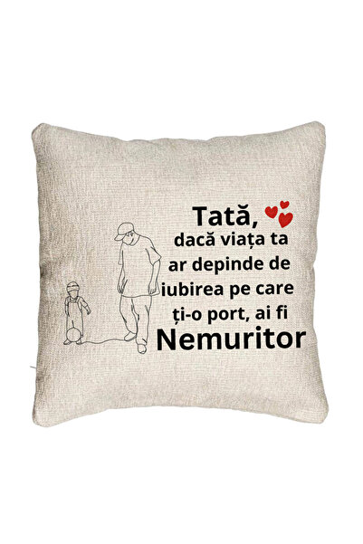 BEKZ Perna Decorativa Canapea, Model pentru Tata 5, 40x40 cm, Cu fermoar