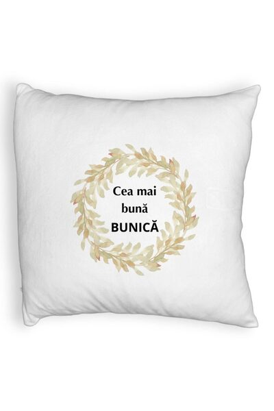 BEKZ Perna Decorativa Fluffy, pentru Bunica 4, 40x40 cm, Alba, Husa Detasabila, Burduf