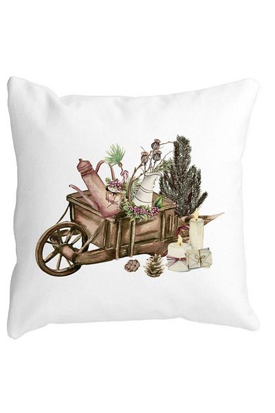 BEKZ Christmas Themed Pillowcase, 18, 40x40 Cm, White, Matte