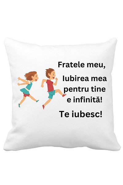 BEKZ Pillowcase My Brother 7, 40x40 Cm, White, Matte