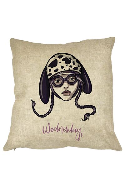 BEKZ Perna Decorativa Wednesday Addams 1,40x40 cm, Husa Detasabila, Burduf