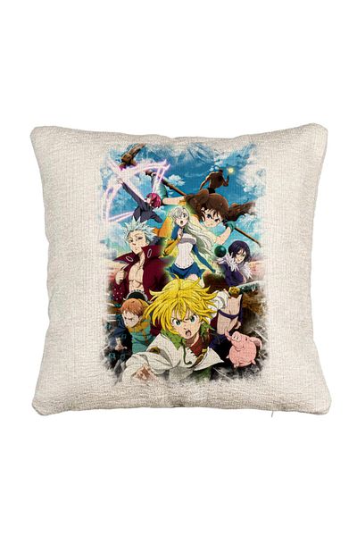BEKZ Fata de perna Canapea cu Seven Deadly Sins, 40x40 cm, Cu fermoar
