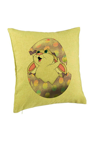 BEKZ Perna Decorativa, Model Iepurasul Fericit, 40x40 cm, Verde, Husa Detasab...