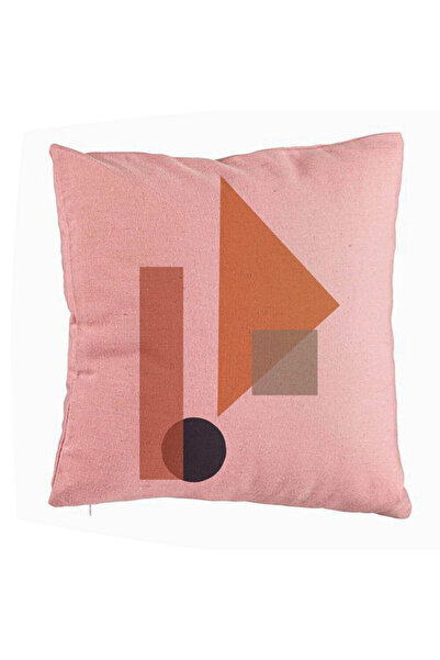 BEKZ Față de pernă, model cu forme geometrice 1, multicolor, 40x40 cm, roz