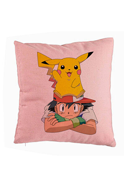 BEKZ Față de pernă, model pentru copii Pikachu Pokemon, 40x40 cm, roz
