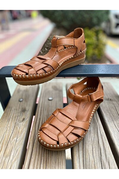Venüs 240335030 Günlük Yumuşak Hakiki Deri Sandalet Taba Deri