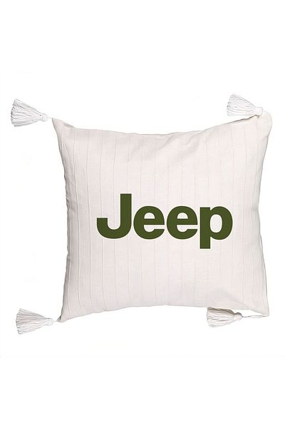 BEKZ Decorative Pillow with Fringes, Jeep, 45×45 cm, With zipper