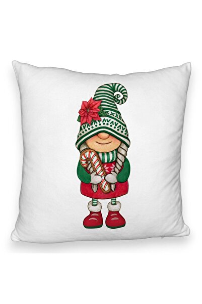 BEKZ Пухкава декоративна възглавница с коледна тематика, Джудже 5, 40x40 см, ...