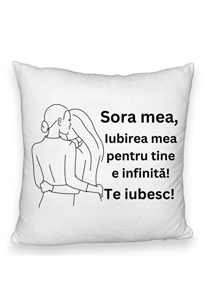 BEKZ Perna Decorativa Fluffy, Sora mea 10, 40x40 cm, Alba, Husa Detasabila, Burduf