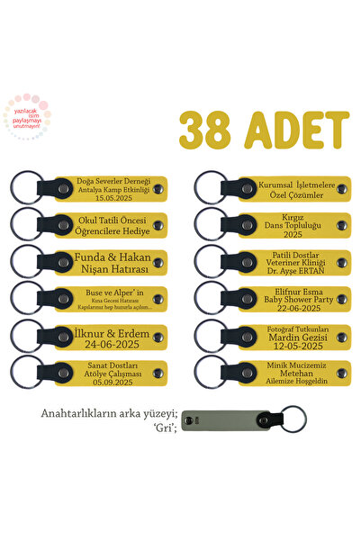 Miaju أصفر ورمادي، لحدث تخرج الكلية، مجموعة من 38 قطعة، سلسلة مفاتيح جلدية لل...