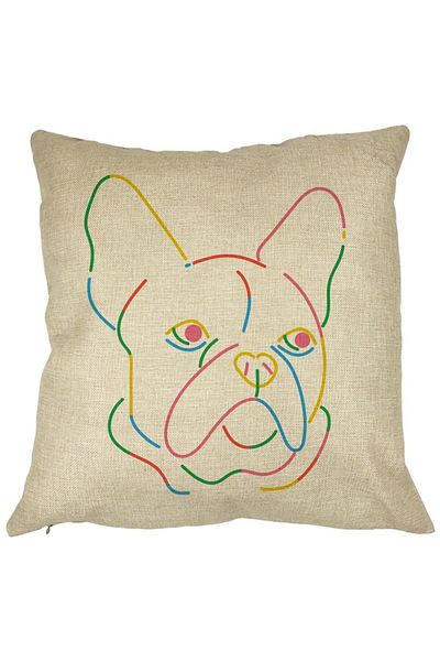 BEKZ Perna Decorativa, Doggo MultiColor, 40x40 cm, Husa Detasabila, Burduf