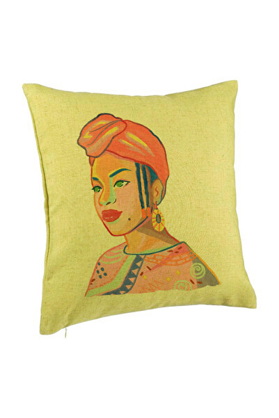 BEKZ Față de pernă, model în stil african, 40x40 cm, verde