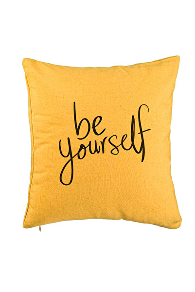 BEKZ Perna Decorativa, Model Be Yourself, 40x40 cm, Galben, Husa Detasabila, ...