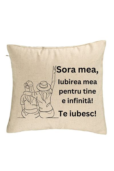 BEKZ Perna Decorativa Sora mea 8, 40x40 cm, Bej, Husa Detasabila, Burduf