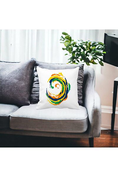 BEKZ Față de pernă cu model spiralat, multicoloră, 40x40 cm, albă, mată