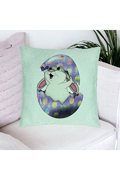 BEKZ Perna Decorativa, Model Iepurasul Fericit, 40x40 cm, Verde Menta, Husa D...