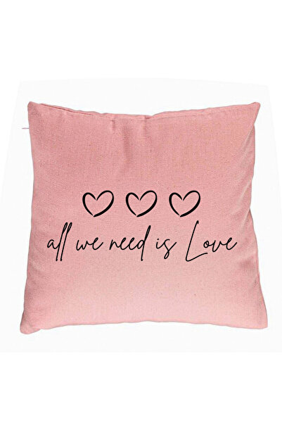 BEKZ Perna Decorativa, Model All we need is Love, 40x40 cm, Roz, Husa Detasab...