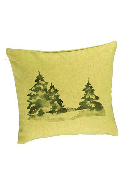 BEKZ Perna Decorativa cu tematica de Craciun, 7, 40x40 cm, Verde, Husa Detasabila, Burduf