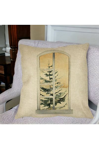 BEKZ Perna Decorativa cu tematica de Craciun, 5, 40x40 cm, Husa Detasabila, Burduf