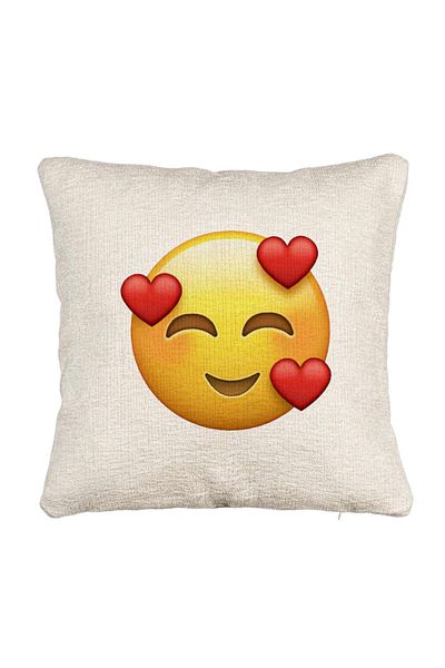 BEKZ Perna Decorativa Canapea, Model Emoji In Love, 40x40 cm, Cu fermoar