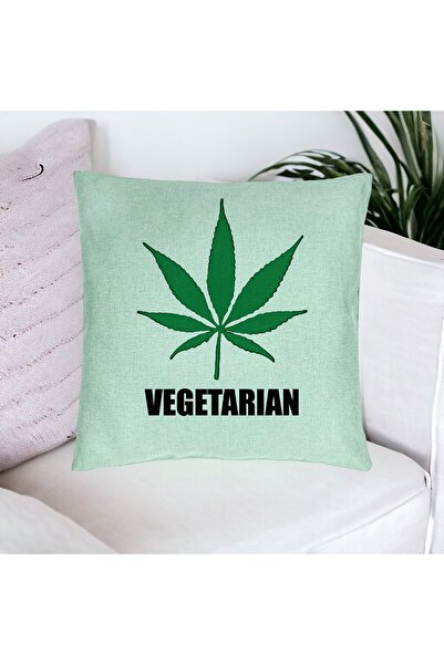 BEKZ Față de pernă, model vegetarian, 40x40 cm, verde mentă