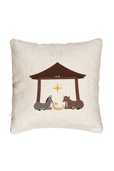 BEKZ Fata de perna Canapea cu tematica de Craciun, Nasterea Sperantei, 40x40 cm, Cu fermoar