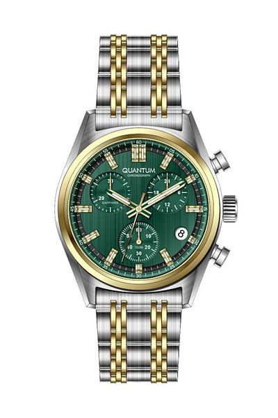 Quantum Pwg1209.270 Chronograph All Functions Active 10 Atm Water Resistant Steel Case Steel Cord