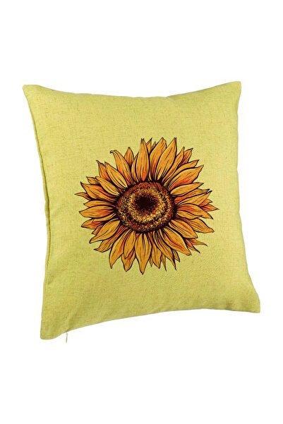 BEKZ Μαξιλαροθήκη, Σχέδιο με Λουλούδι Ηλίανθου, 40x40 Εκ., Πράσινο