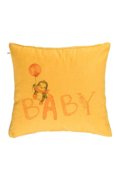 BEKZ Față de pernă, model bebeluș, 40x40 cm, galben