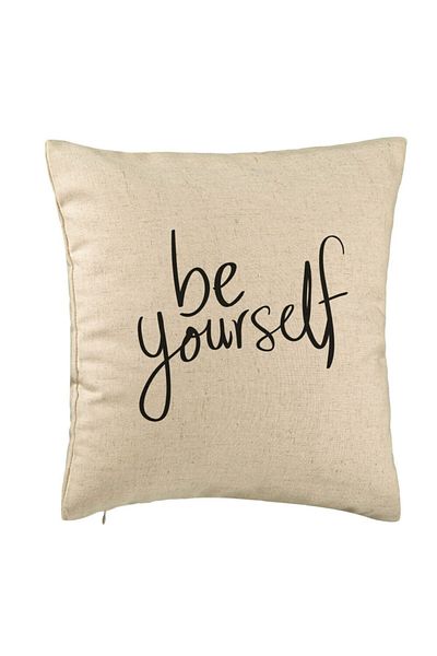 BEKZ Perna Decorativa, Model Be Yourself, 40x40 cm, Bej, Husa Detasabila, Burduf