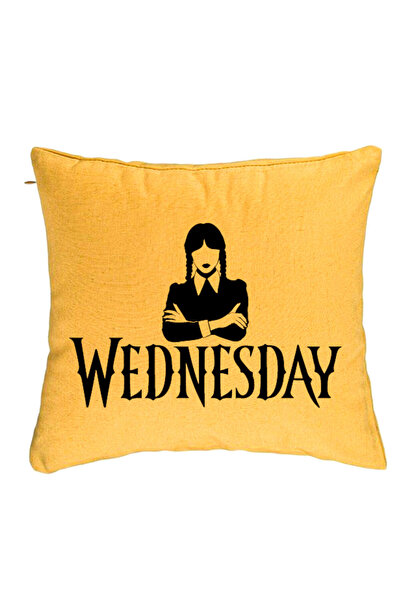 BEKZ Față de pernă, model Wednesday Addams 4, 40x40 cm, galben