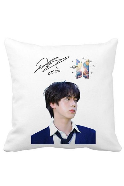 BEKZ Bts Jin 3 Pillowcase, 40x40 Cm, White, Matte