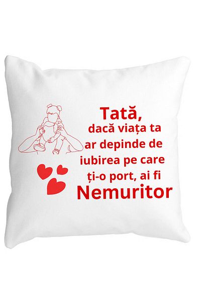 BEKZ Perna Decorativa pentru Tata 2,40x40 cm, Alba, Mata, Husa Detasabila, Burduf