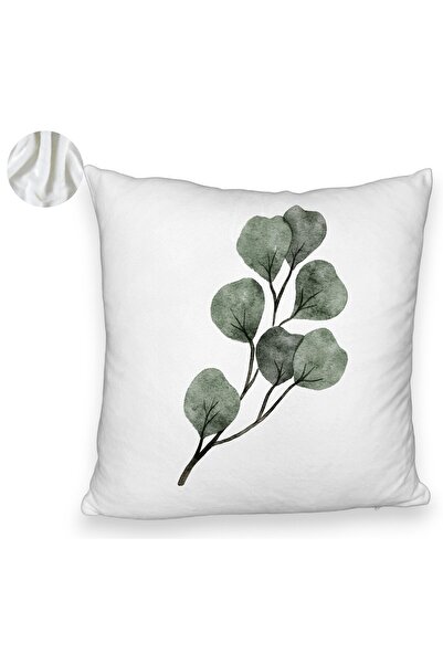 BEKZ Perna Decorativa Fluffy, Model Frunze, 40x40 cm, Alba, Husa Detasabila, ...