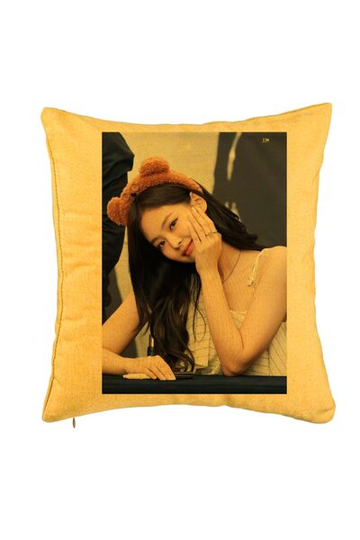 BEKZ Perna Decorativa BlackPink Jennie 3, 40x40 cm, Galben, Husa Detasabila, ...