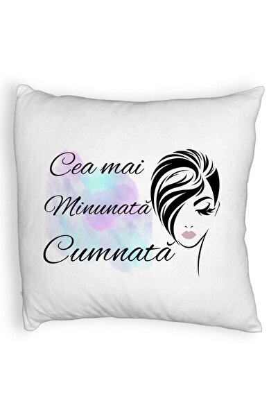 BEKZ Perna Decorativa Fluffy, pentru Cumnata 2, 40x40 cm, Alba, Husa Detasabila, Burduf