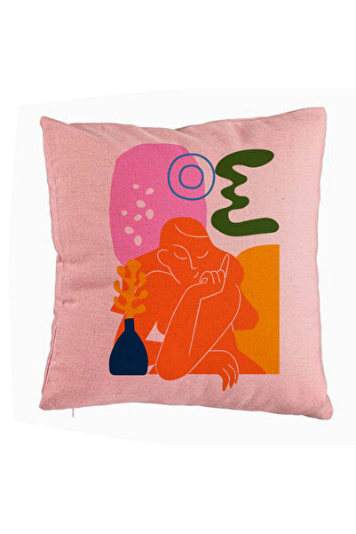 BEKZ Față de pernă, model abstract 1, 40x40 cm, roz