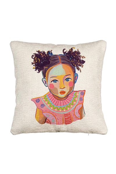 BEKZ Fata de perna Canapea, Model Happy Baby, 40x40 cm, Cu fermoar