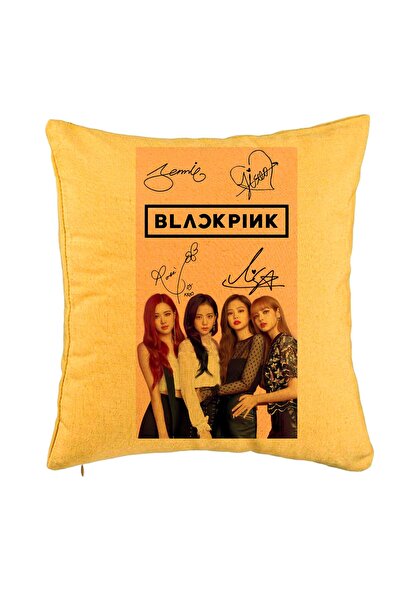 BEKZ Perna Decorativa BlackPink, Model 16, 40x40 cm, Galben, Husa Detasabila,...