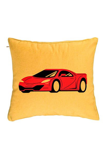 BEKZ Față de pernă, model mașină roșie, 40x40 cm, galbenă