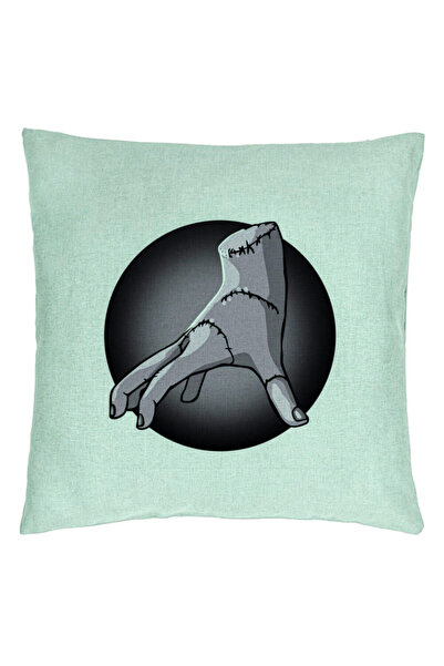 BEKZ Pernă decorativă, model Wednesday Addams The Thing, 40x40 cm, verde ment...