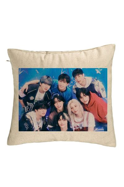 BEKZ Perna Decorativa, Stray Kids, 40×40 cm, Bej, Husa Detasabila, Burduf